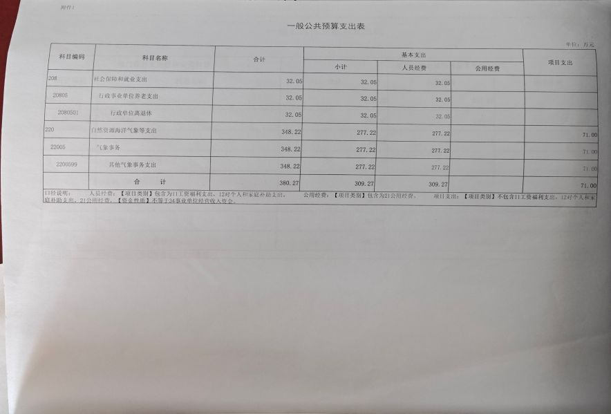 2024年一般公共預算支出表